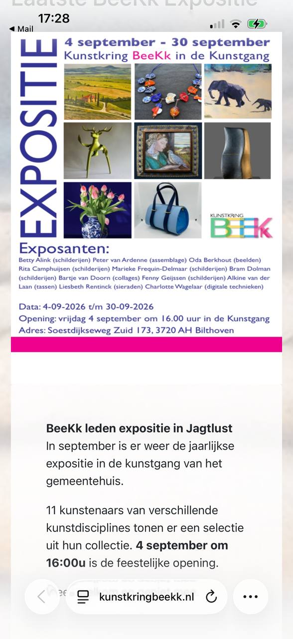 Affiche van de BeeKk-ledententoonstelling in de Kunstgang