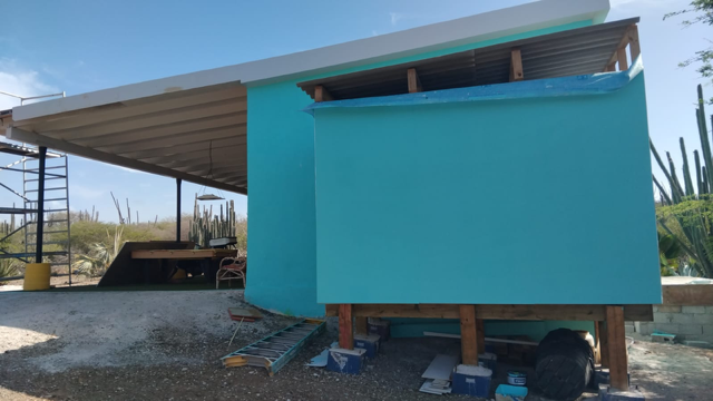 Muurvlak aan de Kaminda Lagun op Bonaire voor een nieuwe wandschildering